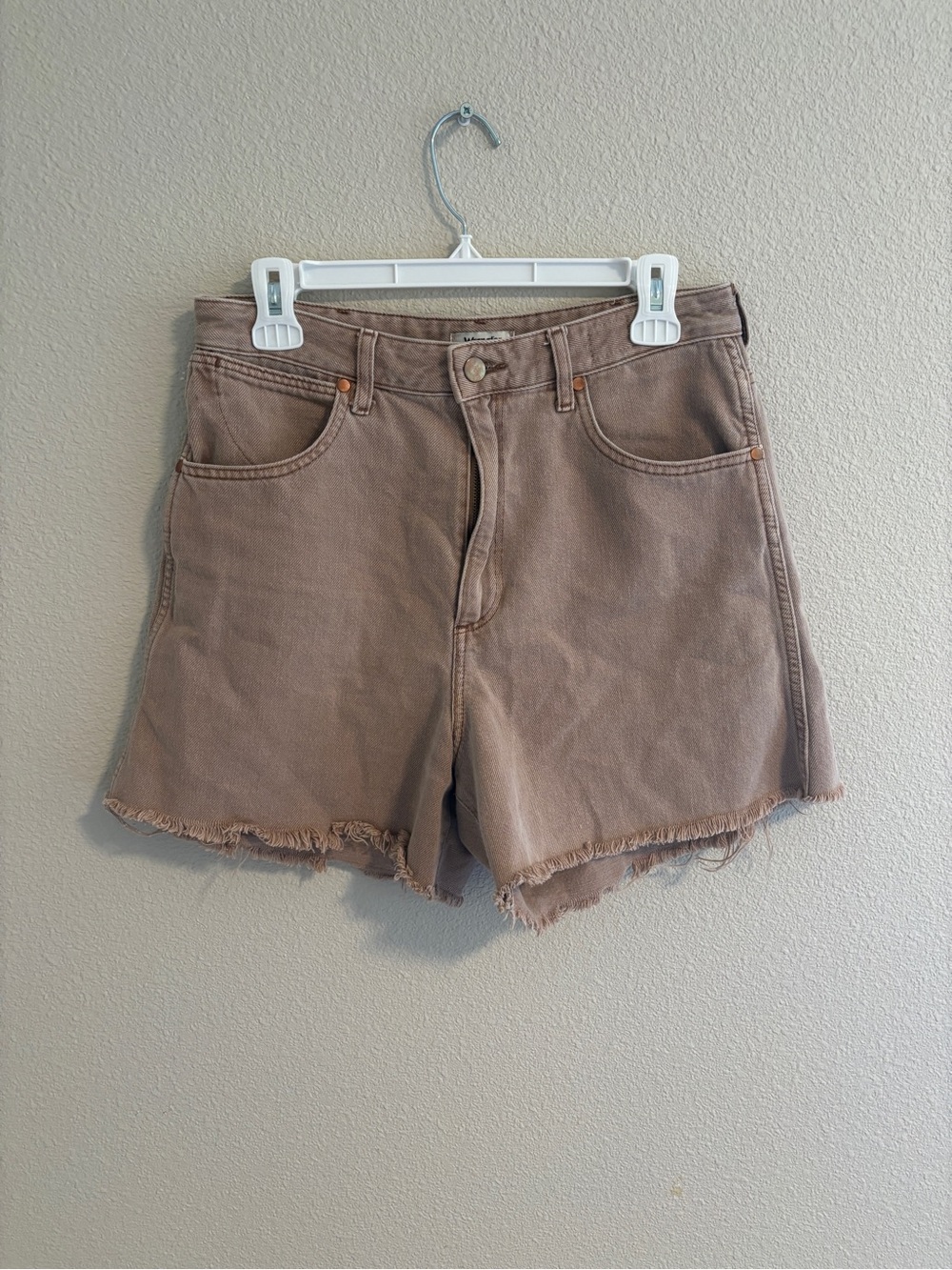 Wrangler high rise a-line denim shorts